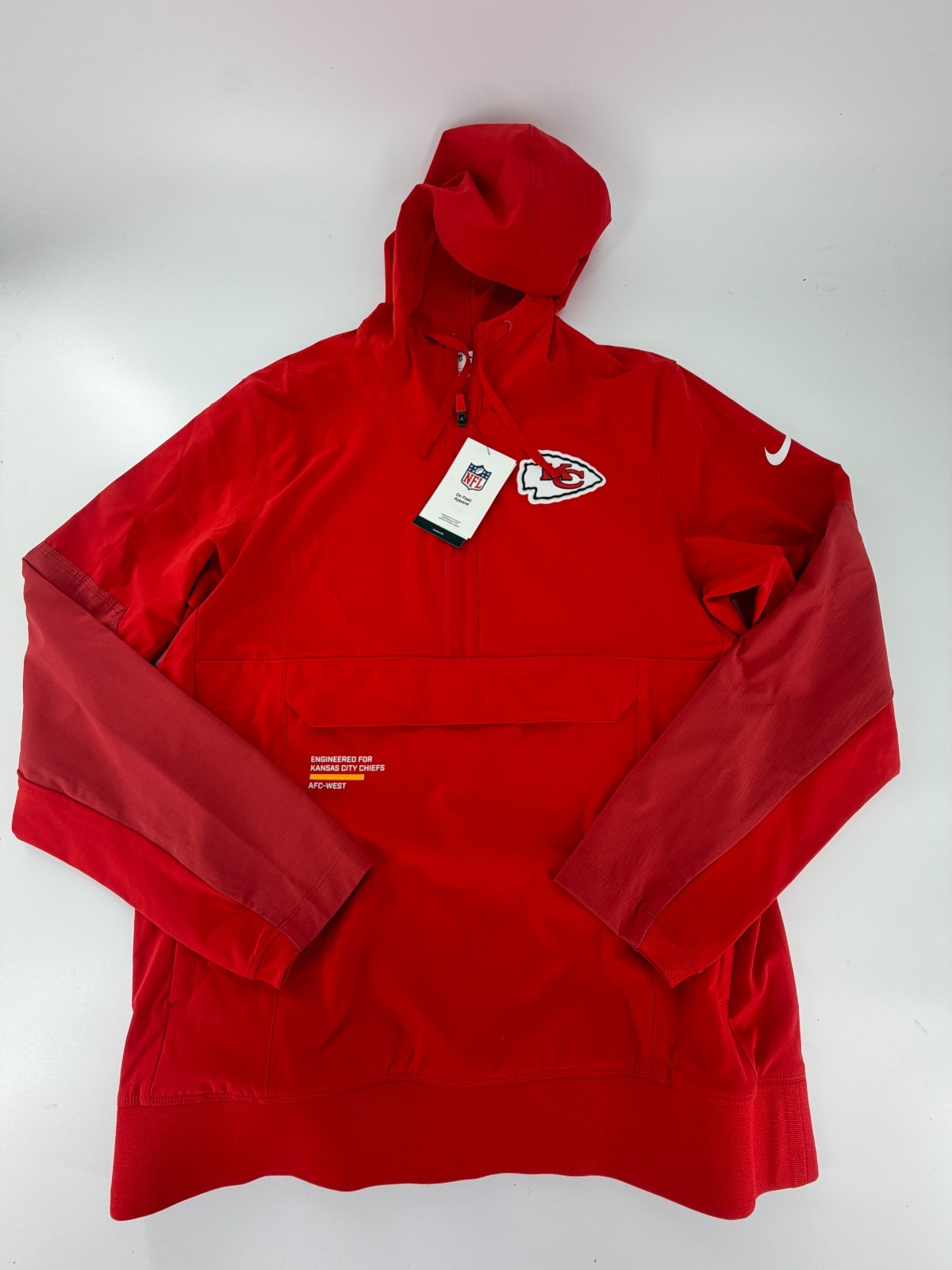 Kansas City Chiefs Nike Men\'s Red University Sideline Anorak Jacket Size M NWT Kansas City Chiefs Nike Men\'s Red University Sideline Anorak Jacket Size M NWT