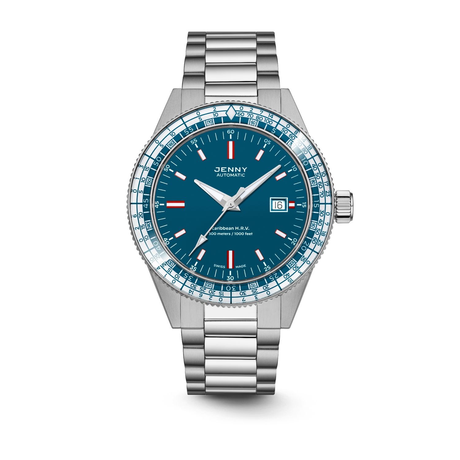 Jenny JE122001002 Men\'s Caribbean H.R.V. Blue Swiss Automatic Watch Jenny JE122001002 Men\'s Caribbean H.R.V. Blue Swiss Automatic Watch