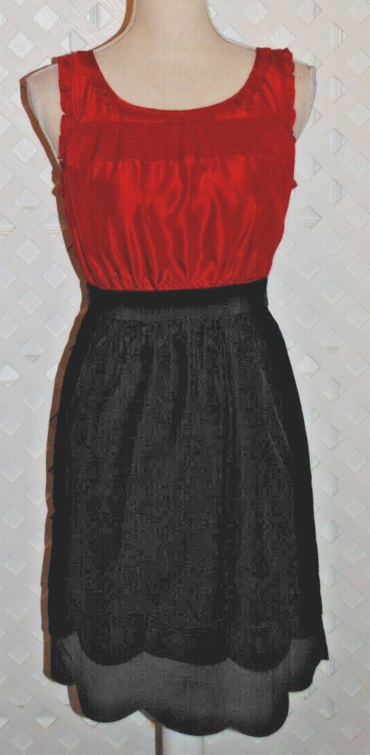 Anthropologie Maeve 100% Silk Scalloped Hem Women\'s Sleeveless Dress Size 6