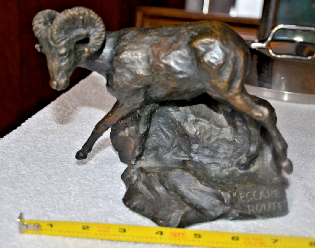 Vtg Tom Knapp (b 1925) Bronze Ram ( New Mexico, Wyoming) \