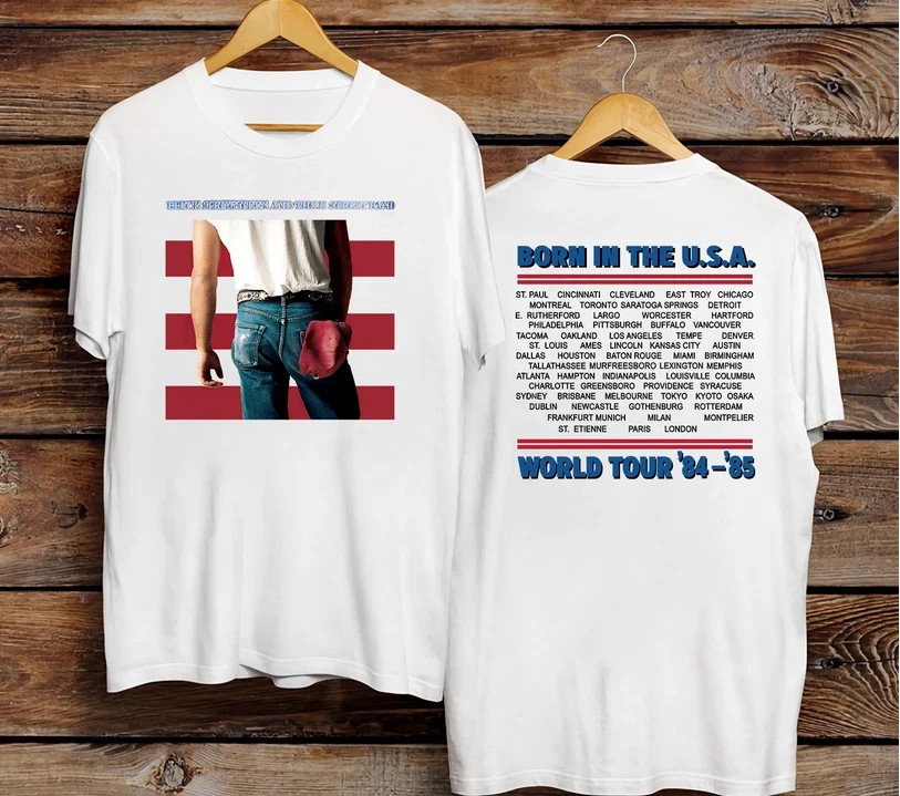 Bruce Springsteen Born In The USA World Tour 1984 1985 Double Sided Tee