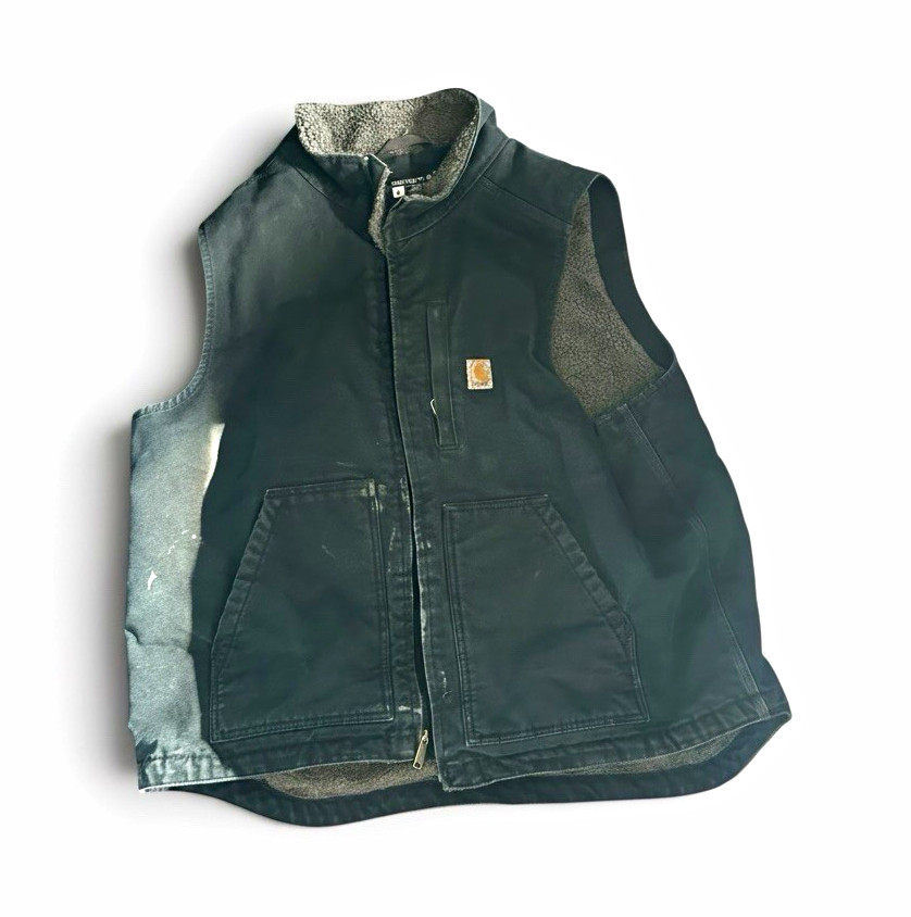 Carhartt Men’s XL Regular Black Loose Fit Cotton Zip Vest Pockets MPN OV4277-M Carhartt Men’s XL Regular Black Loose Fit Cotton Zip Vest Pockets MPN OV4277-M