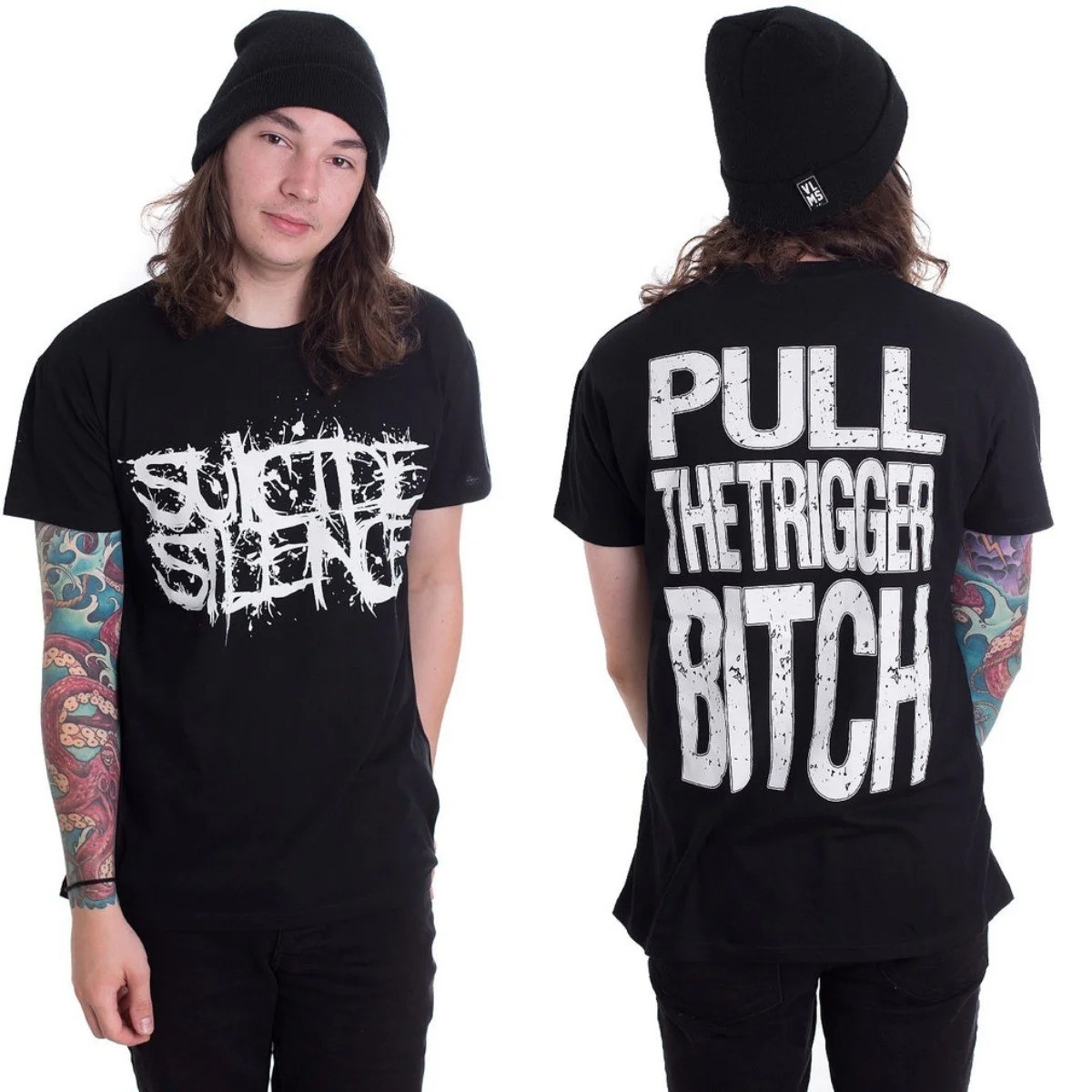 Vintage Suicide Silence Pull The Trigger Btch Band reprint T-Shirt - USA Vintage Suicide Silence Pull The Trigger Btch Band reprint T-Shirt - USA
