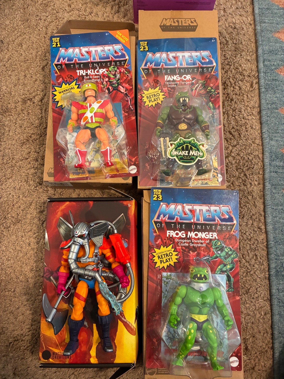 Big MOTU lot Mattel Creations Exclusives Tri Klops, Fangor, Frog Monger