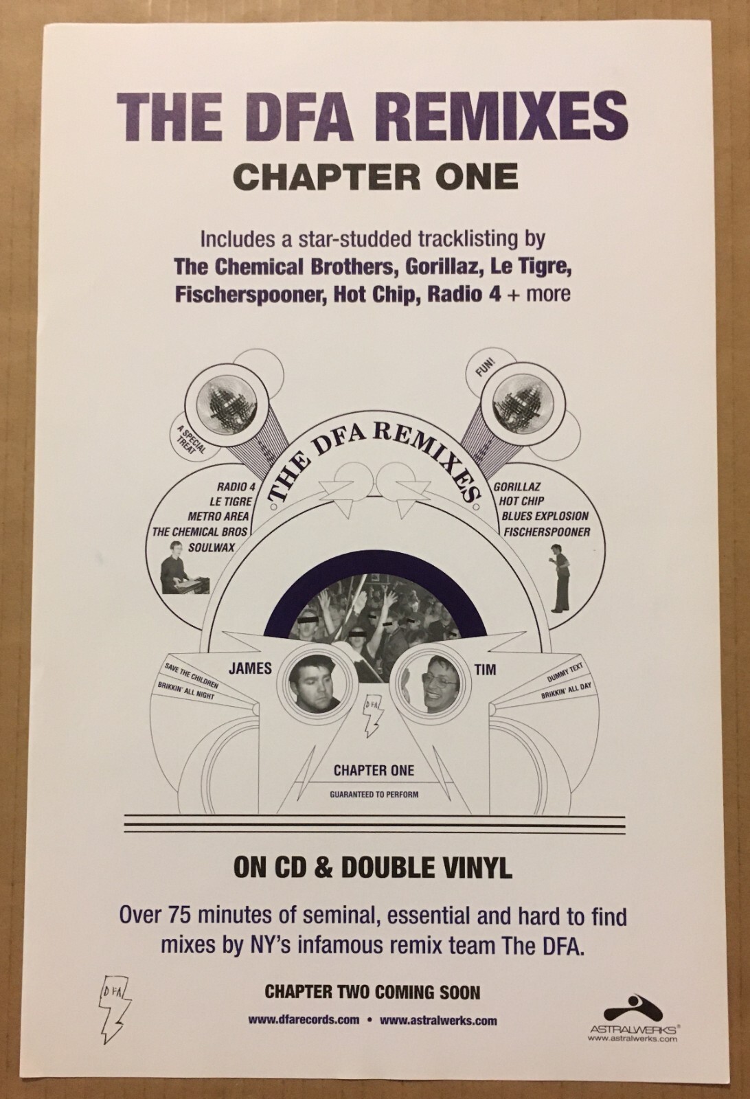 GORILLAZ Chemical Brothers HOT CHIP Medium Paper PROMO POSTER For DFA 11x17 MINT