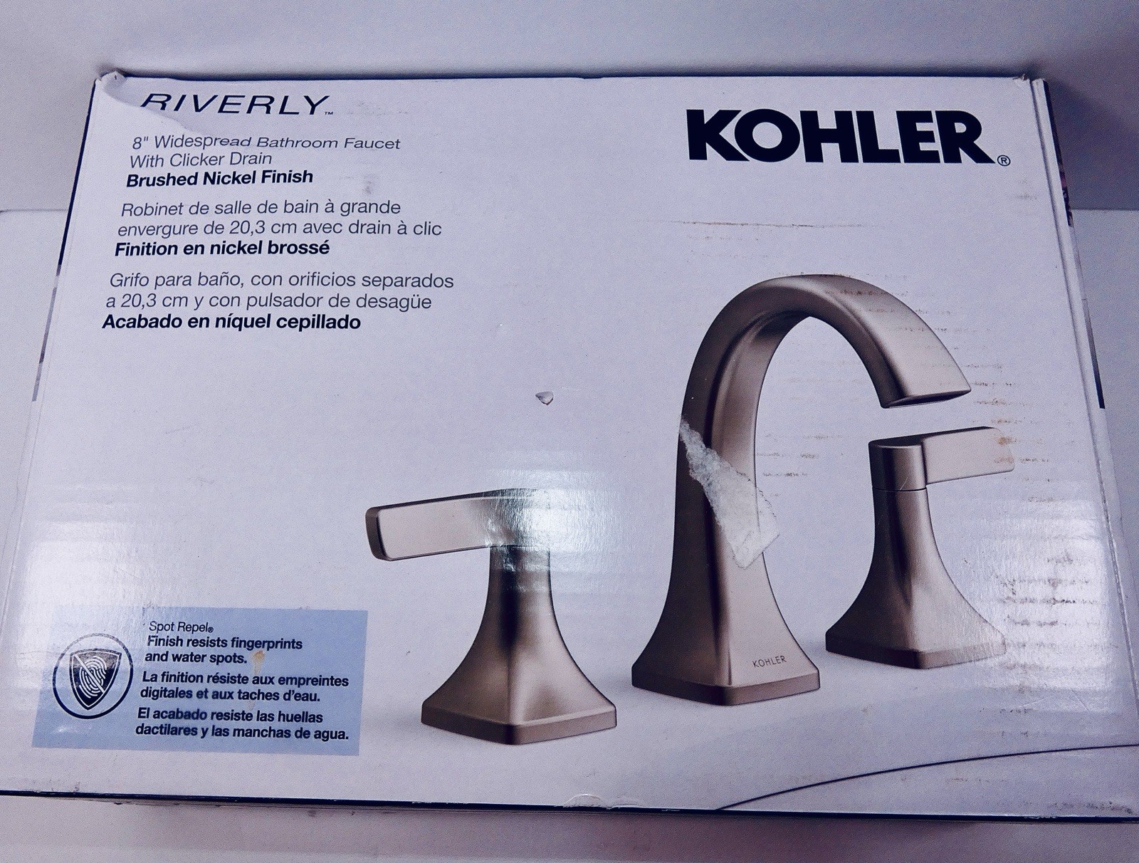 Kohler Riverly Widespread Bathroom Sink Faucet Brushed Nickel Finish