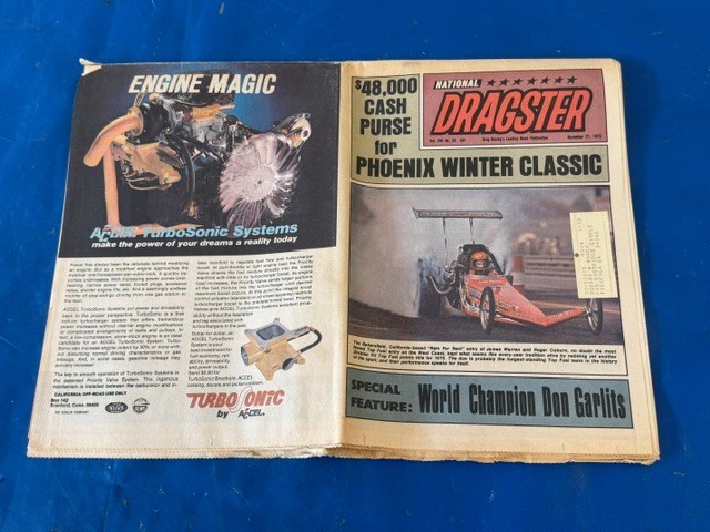 Vtg 1975 NHRA NATIONAL DRAGSTER Drag Racing Magazine GARLITS PRUDHOMME DYNO DON