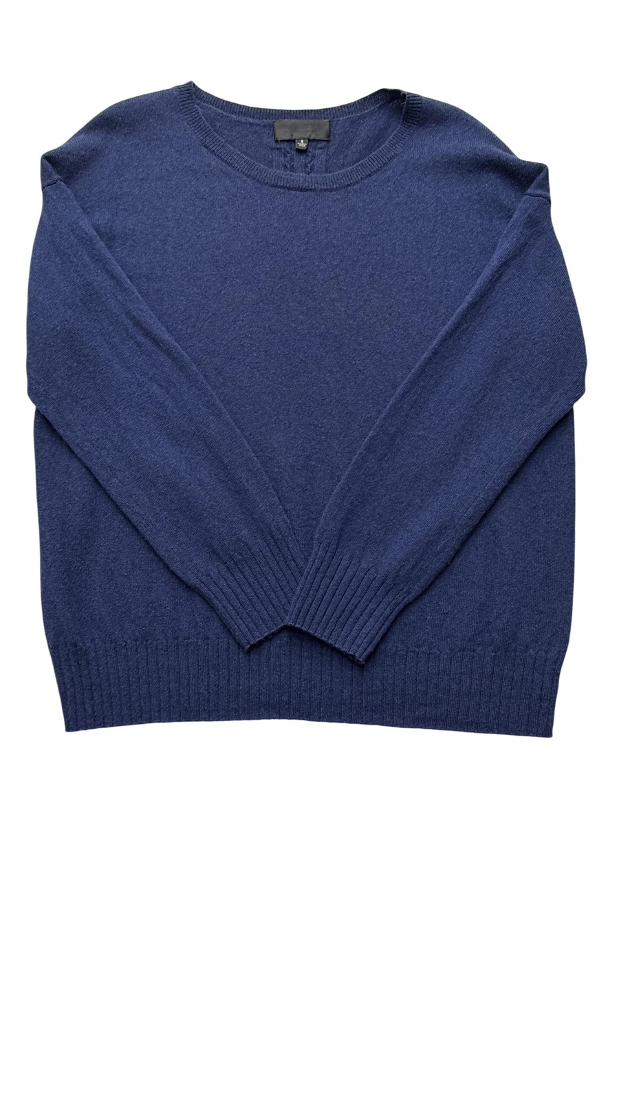 Nili Lotan Sweater Womens S Blue 100% Cashmere Crew Neck Relaxed Knit Pullover