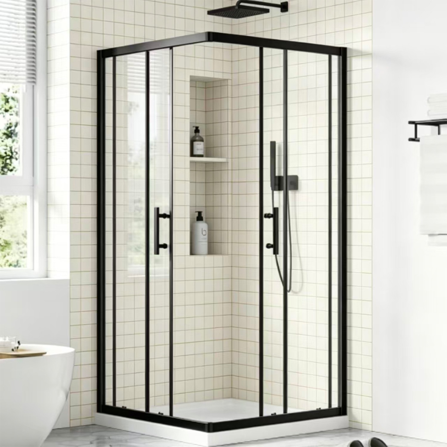Long-Lasting Black Frame Shower Door Sturdy 36 in.Wx72in.H Shower Enclosure Door Long-Lasting Black Frame Shower Door Sturdy 36 in.Wx72in.H Shower Enclosure Door