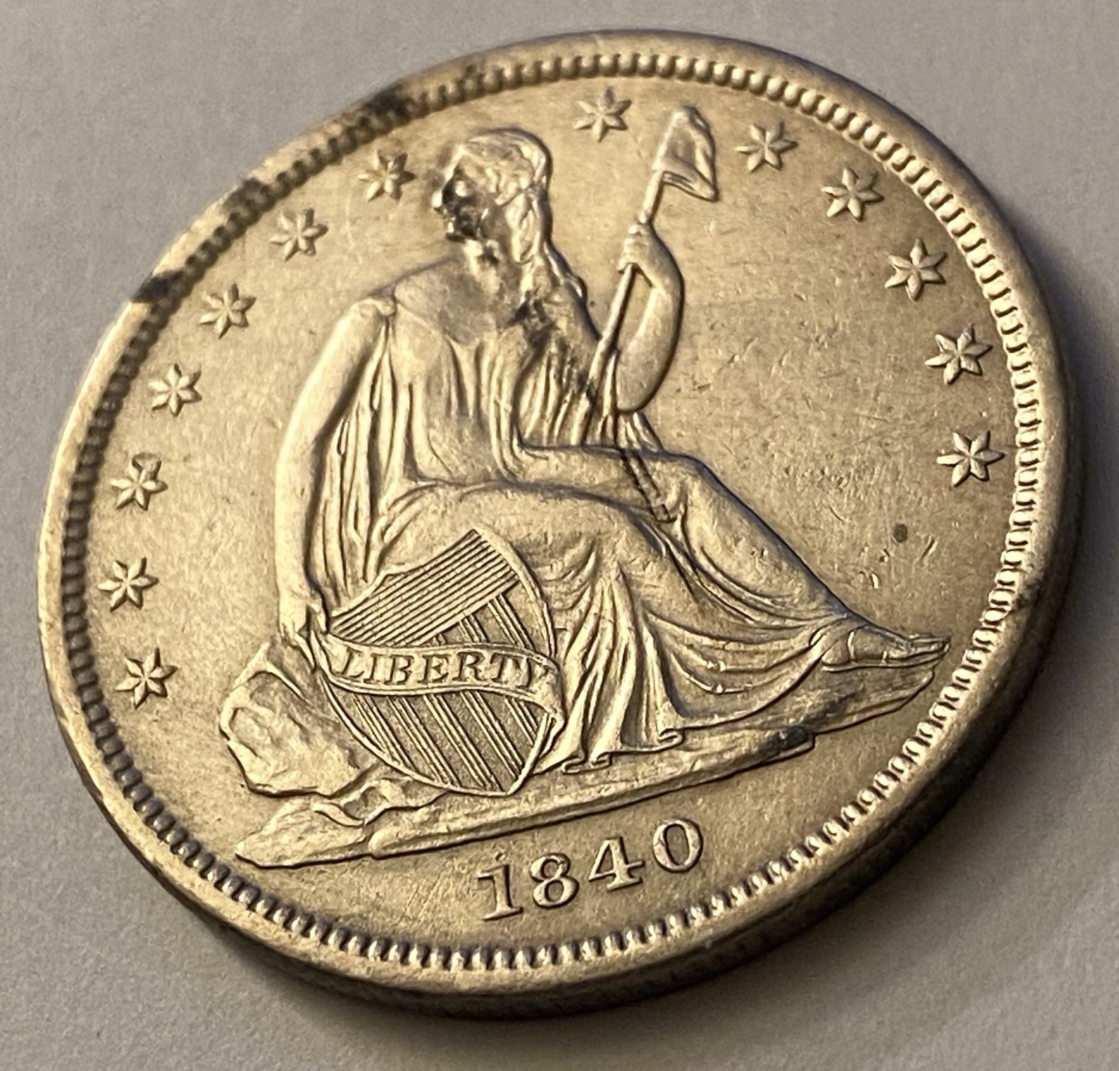 1840 Seated Liberty Half Dollar Rev1839 50C