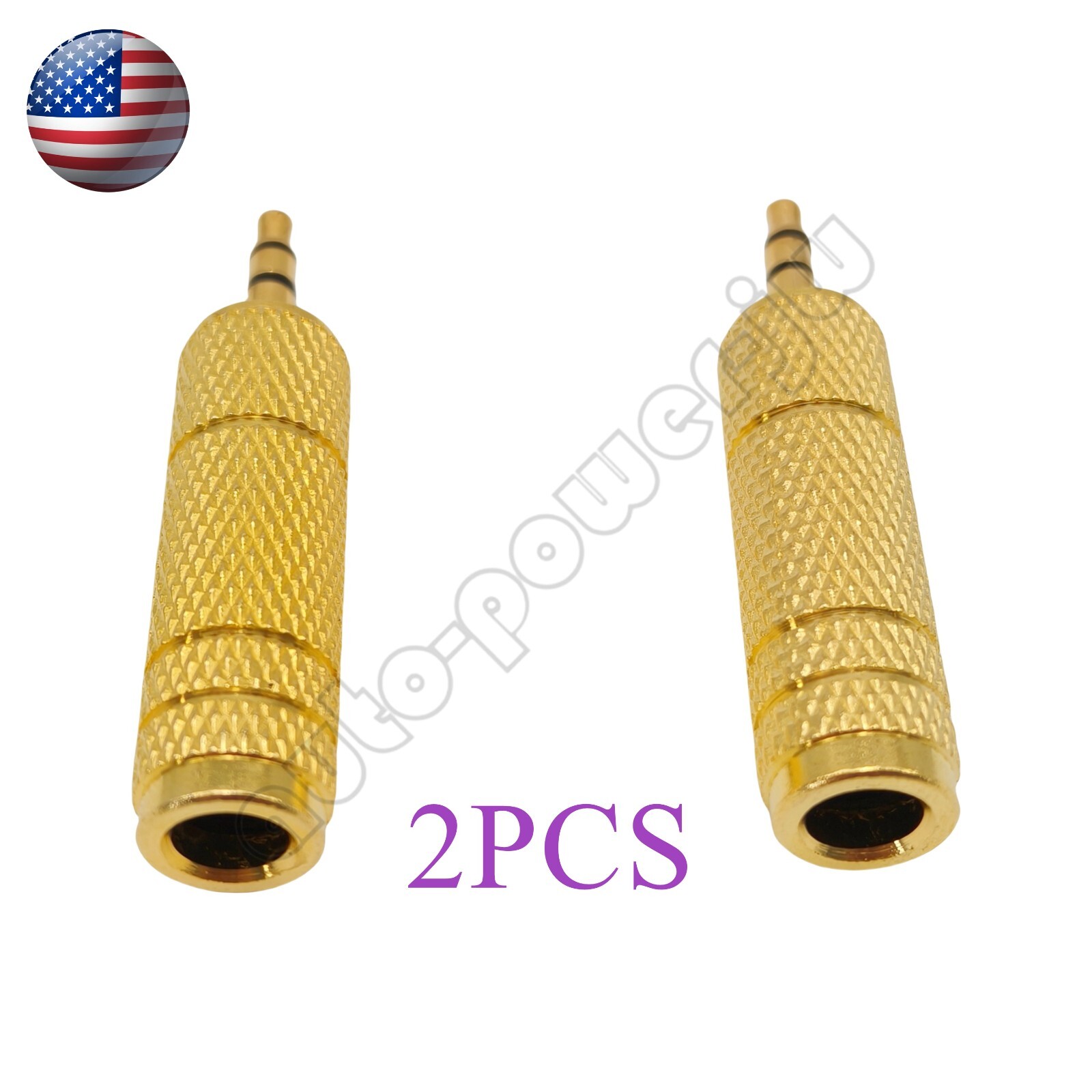 NEW 2PC Stereo Headphone Audio Adapter 6.35mm 1/4