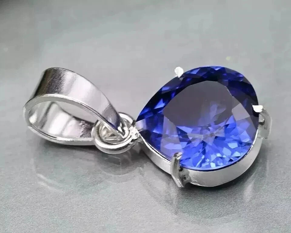 45 Ct Natural Blue Sapphire Certified Pear Cut 925 Solid Silver Pendant Gemstone 45 Ct Natural Blue Sapphire Certified Pear Cut 925 Solid Silver Pendant Gemstone