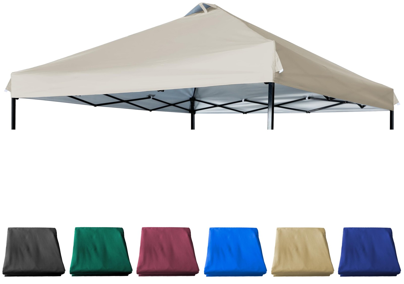 JANCANOPY 10x10 Canopy Replacement Top with Air Vent Silver Coated for Straig...