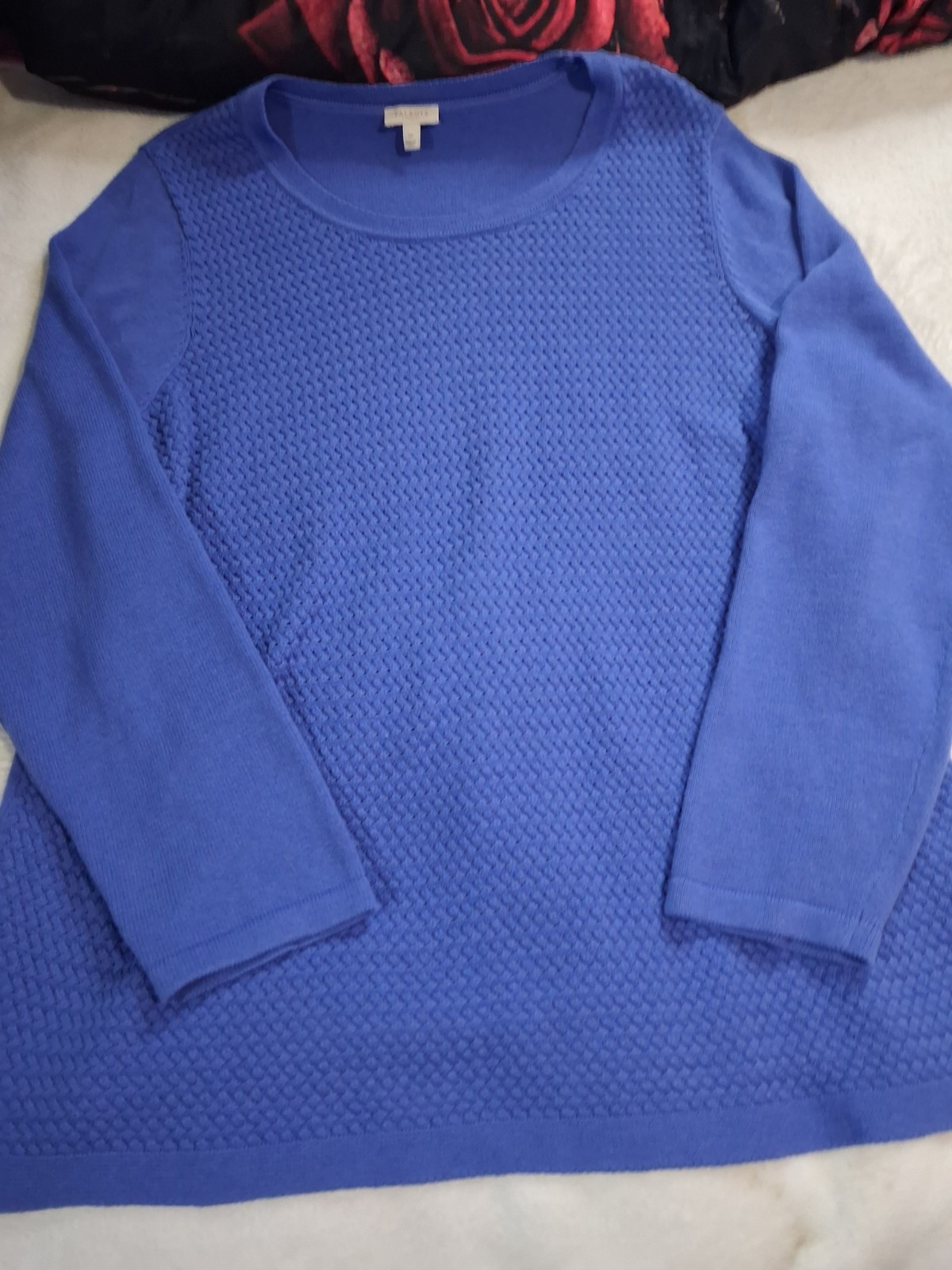 ☆NWOT Talbots~Womens, Blue,%100 Cotton,Round Neck,Relaxed Fit Sweater Size 1XL