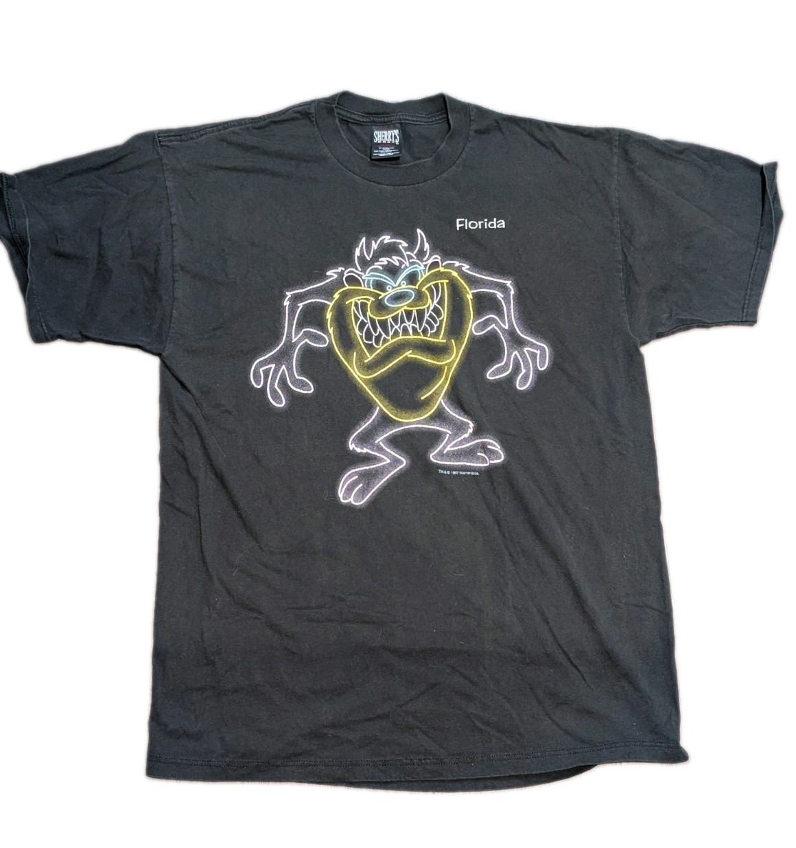 Sherry’s Vintage 90s Looney Tunes Taz Florida Black Graphic Tee Men’s XL Sherry’s Vintage 90s Looney Tunes Taz Florida Black Graphic Tee Men’s XL