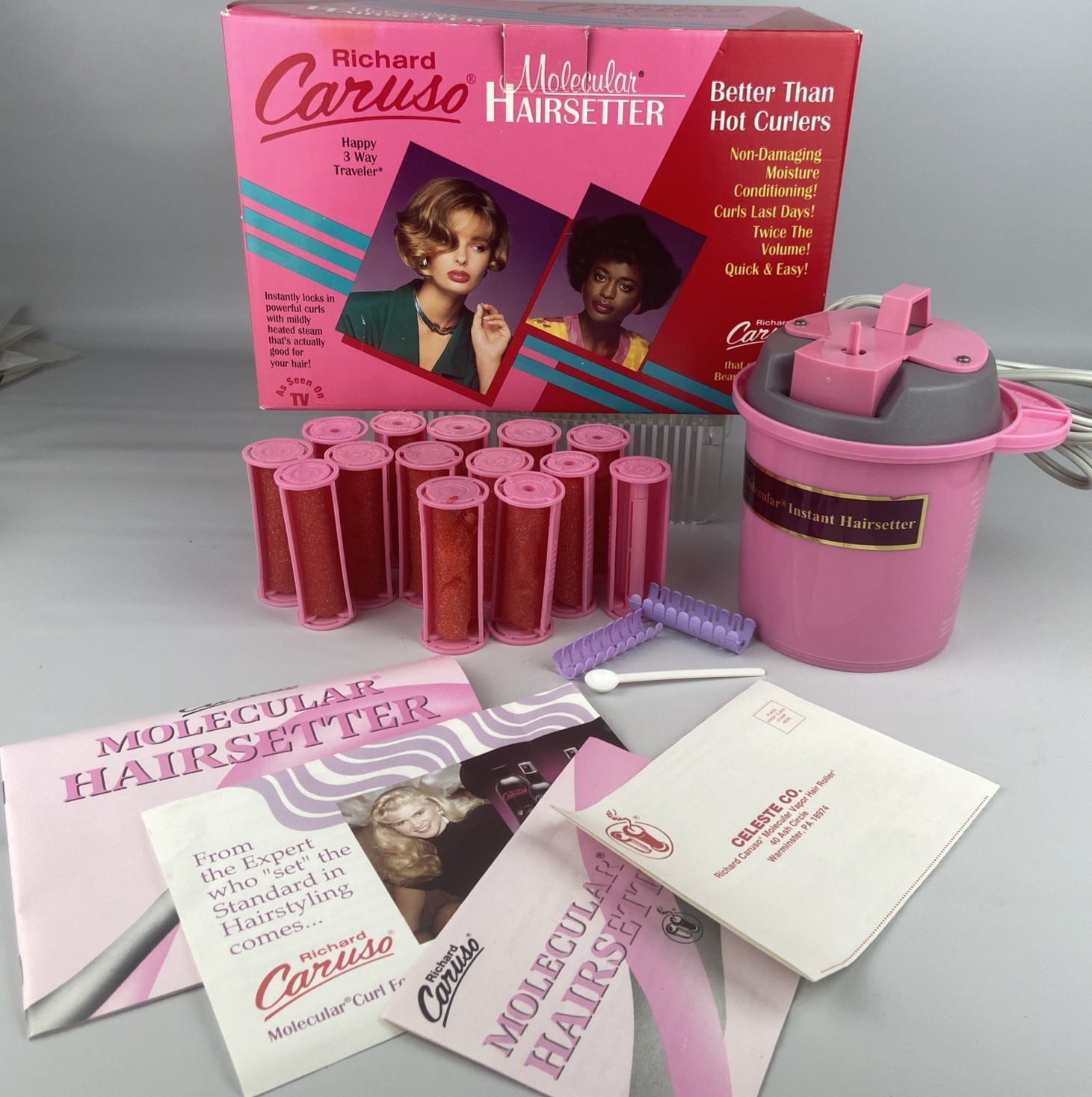 Vintage Richard Caruso Molecular Hairsetter Hair Rollers Traveler 3-Way READ