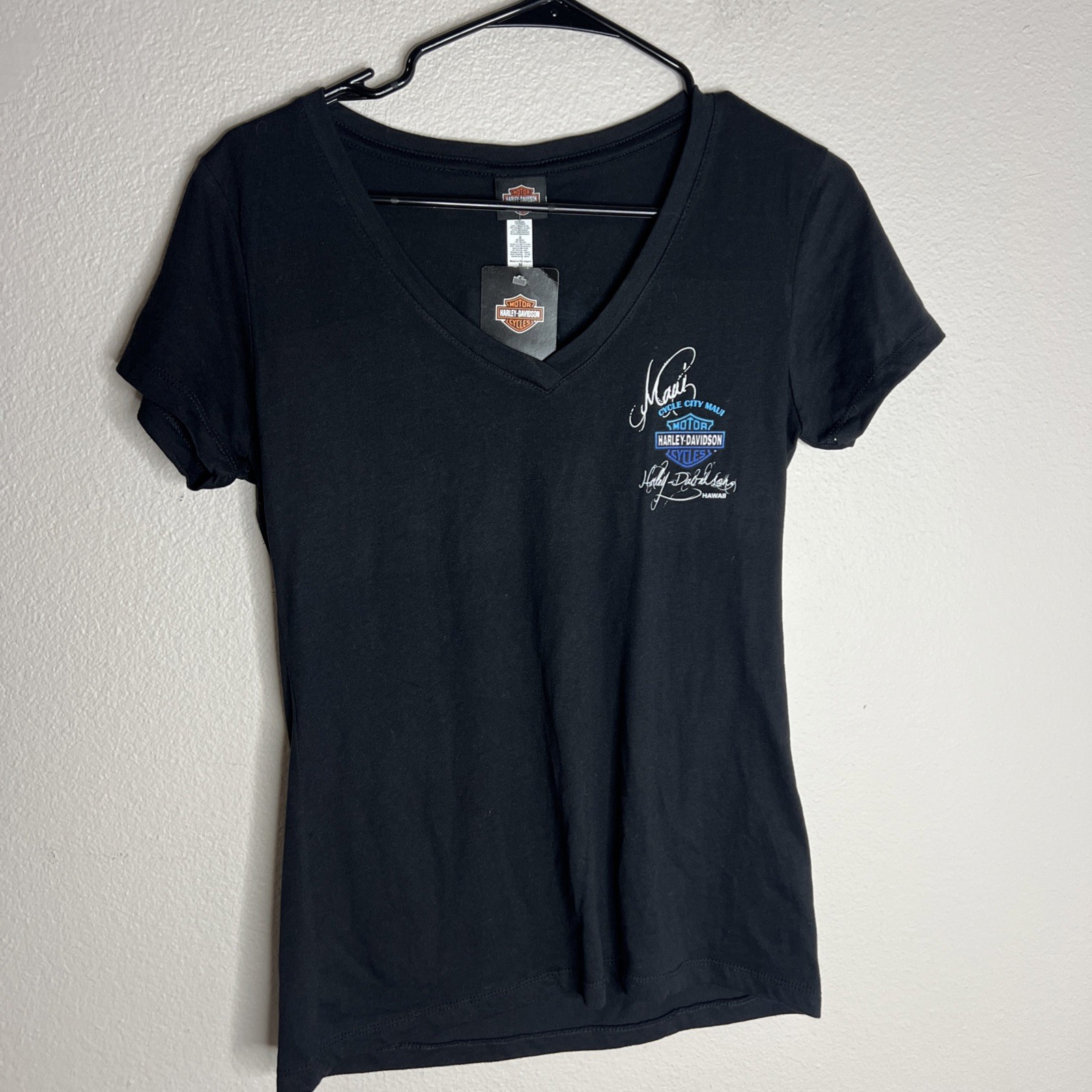 Harley Davidson Women’s T Shirt Size Medium Black Maui Hawaii Graphic Tee NWT