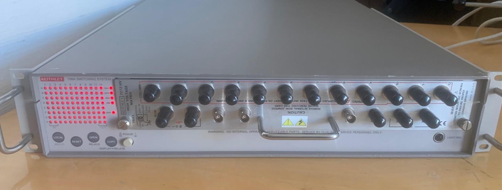 Keithley 708A switching system with Keithley 7072-HV HIGH VOLTAGE MATRIX As Is