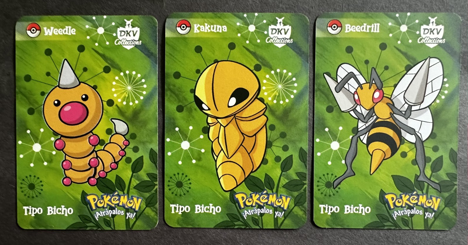 WEEDLE X KAKUNA X BEEDRILL - POKEMON KANTO DKV COLLECTIONS CCG CARDS