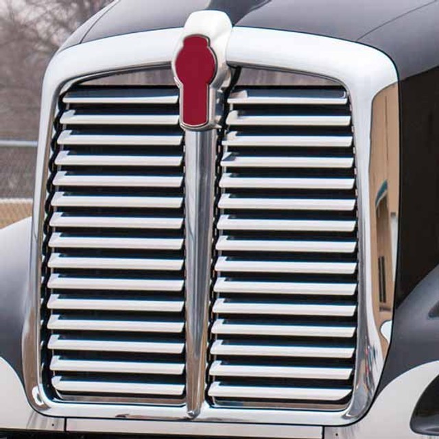 Kenworth T660 Aftermarket Louvered Grill Insert Stainless Steel 19 louver bars