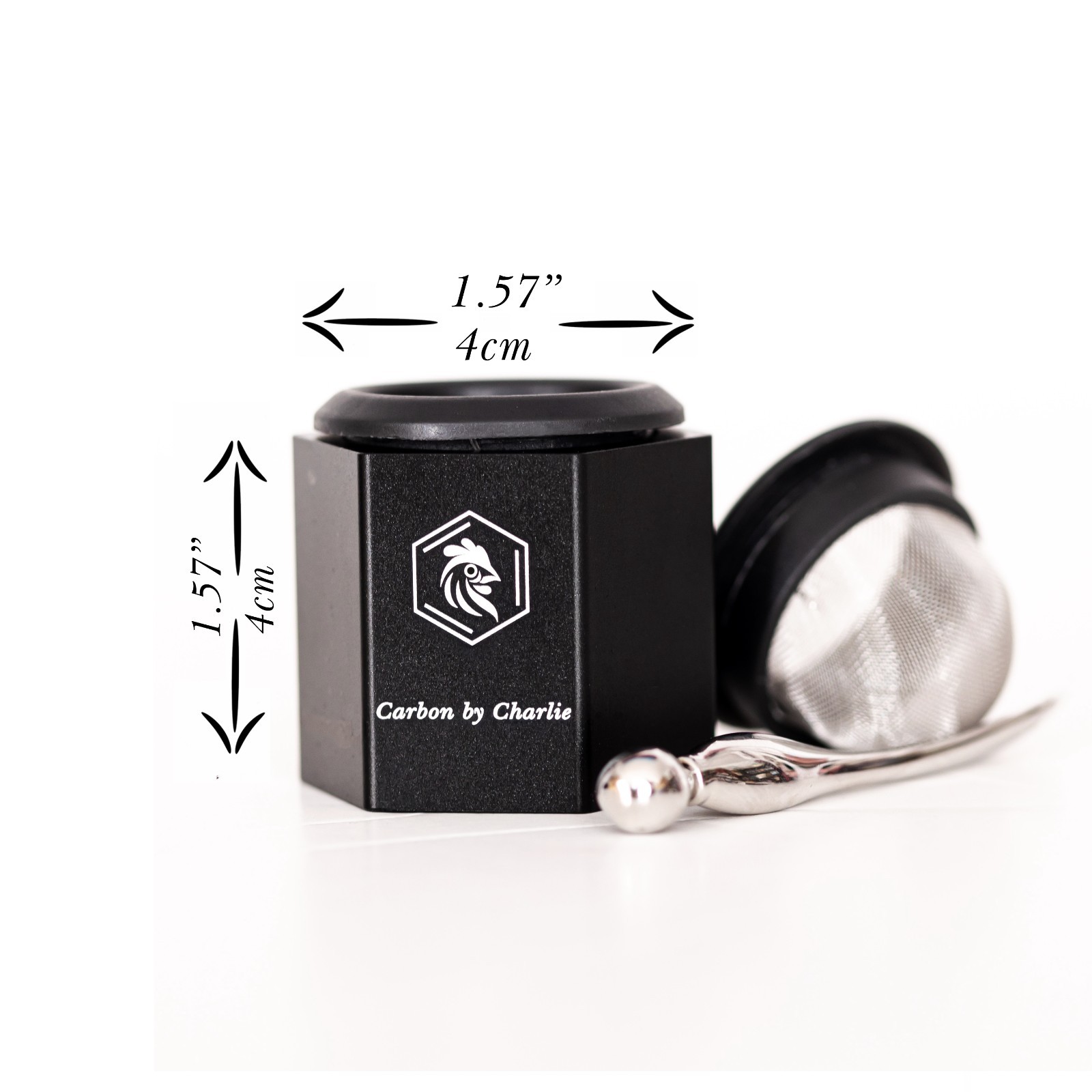 Aluminum Herb Grinder with Fine Mesh Sifter & Metal Muddler Hexagon Design