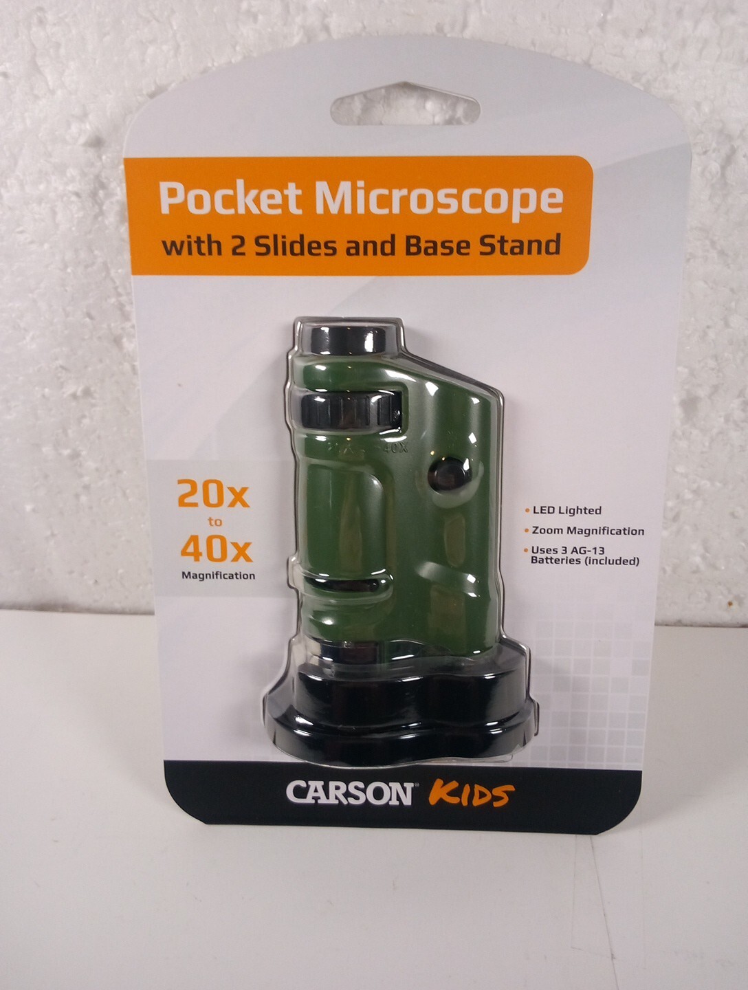 Carson Kids MicroBrite 20x-40x LED Lighted Pocket Microscope for Learning Carson Kids MicroBrite 20x-40x LED Lighted Pocket Microscope for Learning