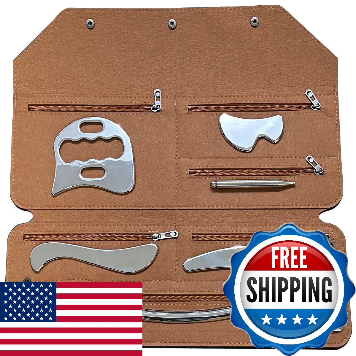 Gyx Coele Stainless Steel Gua Sha Scraping Massage Tool Set - Tool Set