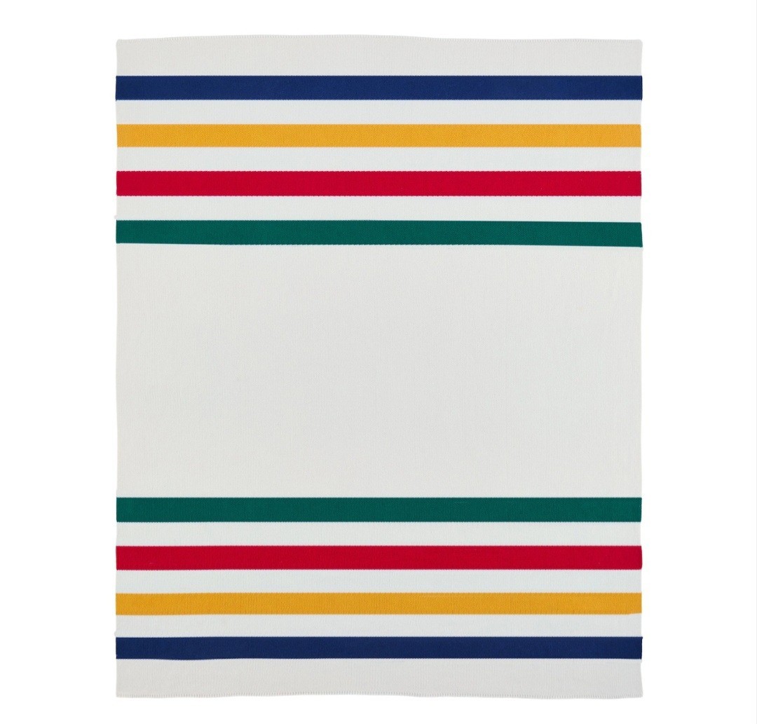 NEW Hudson's Bay HBC Stripes Cotton Summer Knit Throw 50x60-in