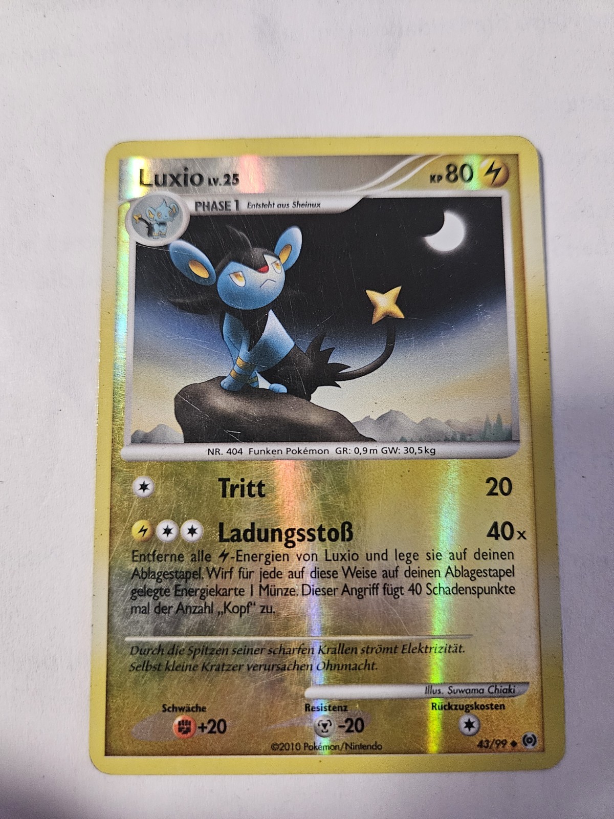 Luxio Lv.25 - 43/99 - Pokemon Arceus - German - Lightly Played Luxio Lv.25 - 43/99 - Pokemon Arceus - German - Lightly Played