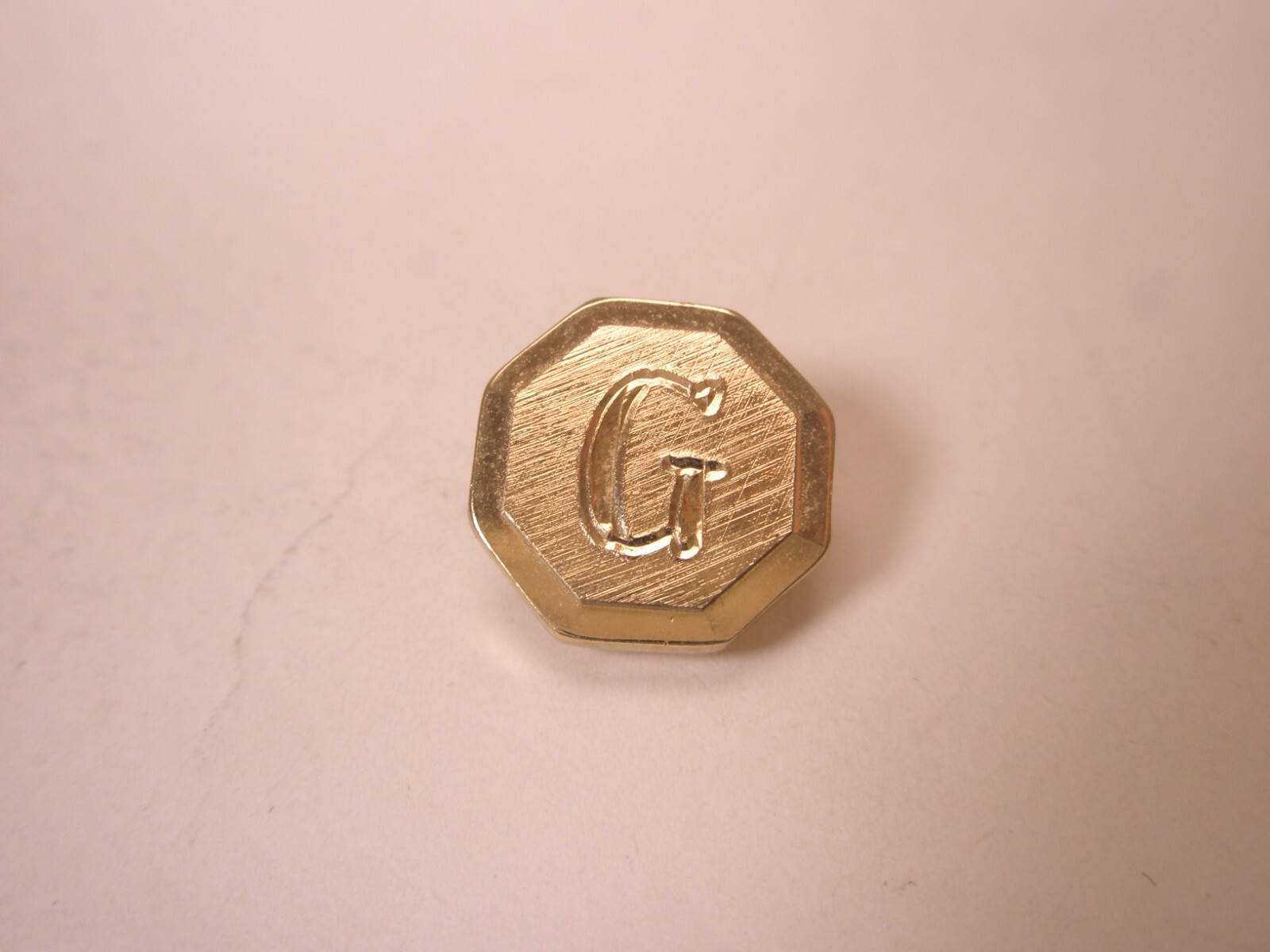 G Monogram Initial Letter Vintage Tie Tack Lapel Pin greg george gary garth w112