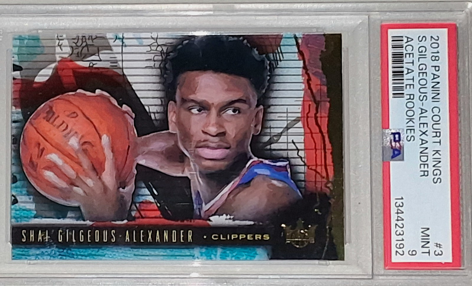 2018-19 Panini Court Kings Shai Gilgeous-Alexander- Acetate Rookies RC #3 PSA 9