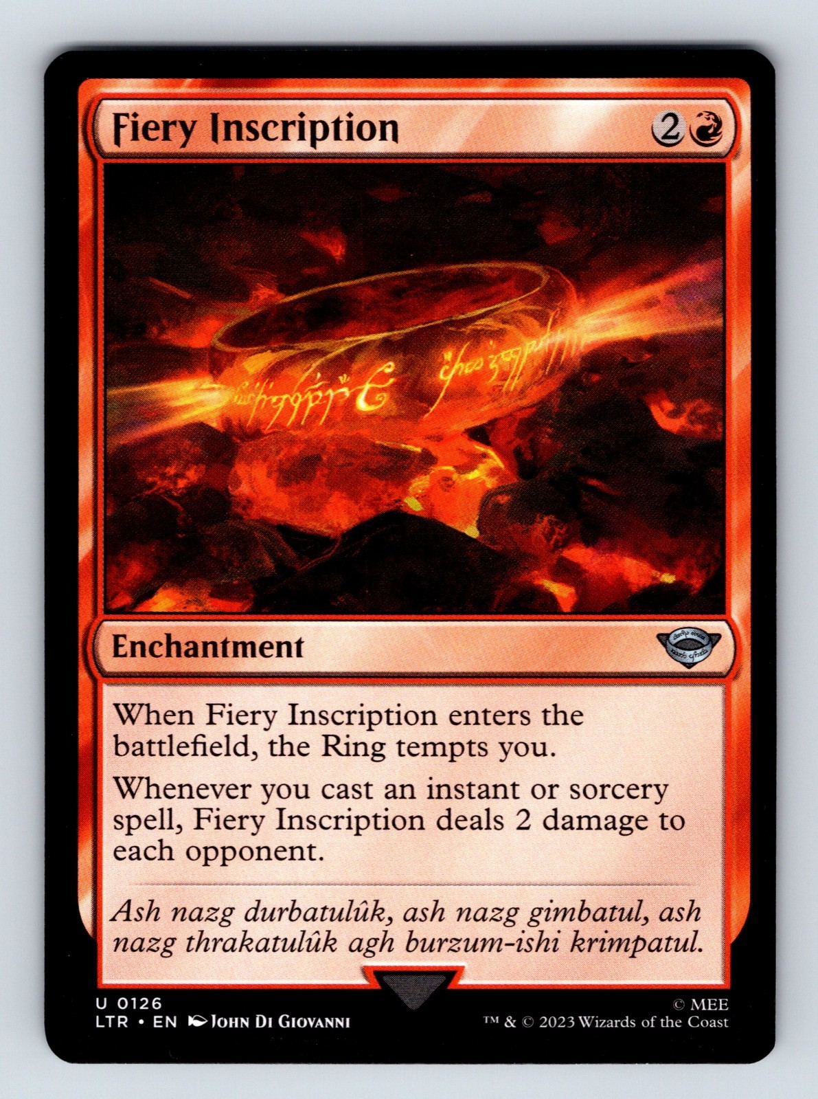Fiery Inscription - Pack Fresh/NM Fiery Inscription - Pack Fresh/NM