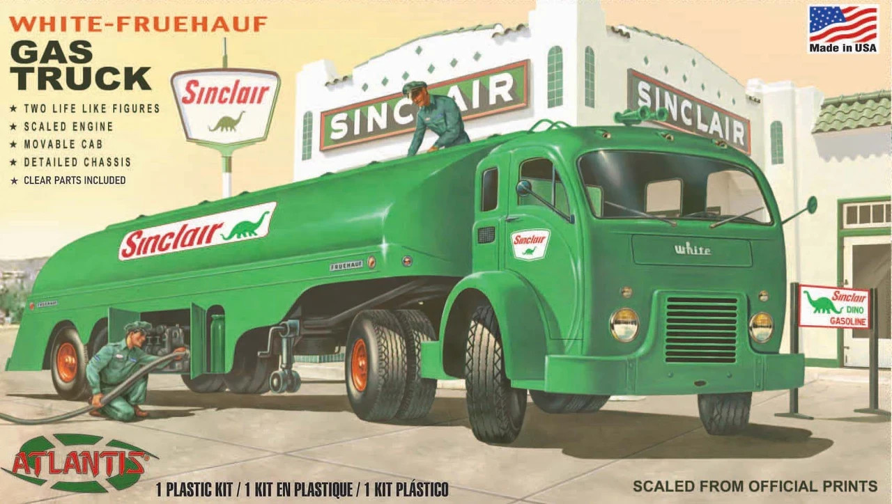 1:48 Vintage White-Fruehauf Gasoline Truck - Sinclair Dino Gasoline