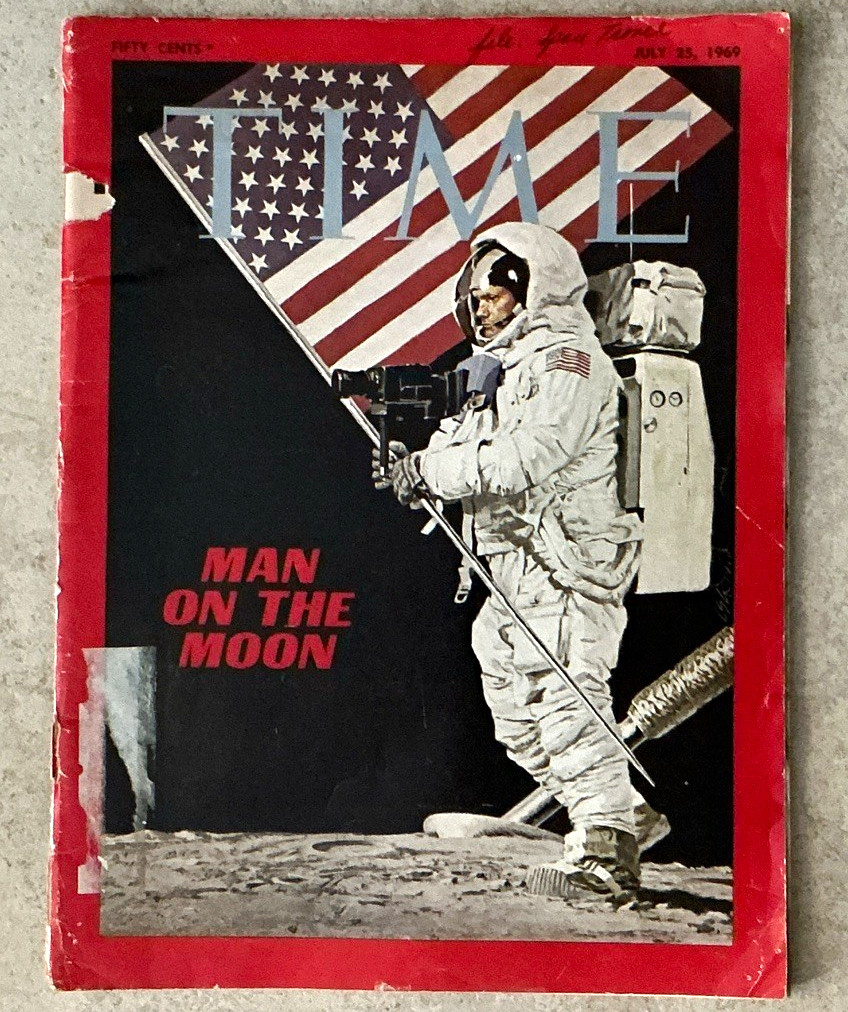 TIME Magazine July 1969 Man on the Moon Cover Issue, Illustrated TIME Magazine July 1969 Man on the Moon Cover Issue, Illustrated