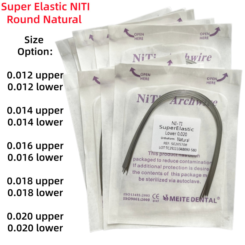 10Pcs/Pack Dental Orthodontic Arch Wire Super Elastic Niti Round Natural Form 10Pcs/Pack Dental Orthodontic Arch Wire Super Elastic Niti Round Natural Form