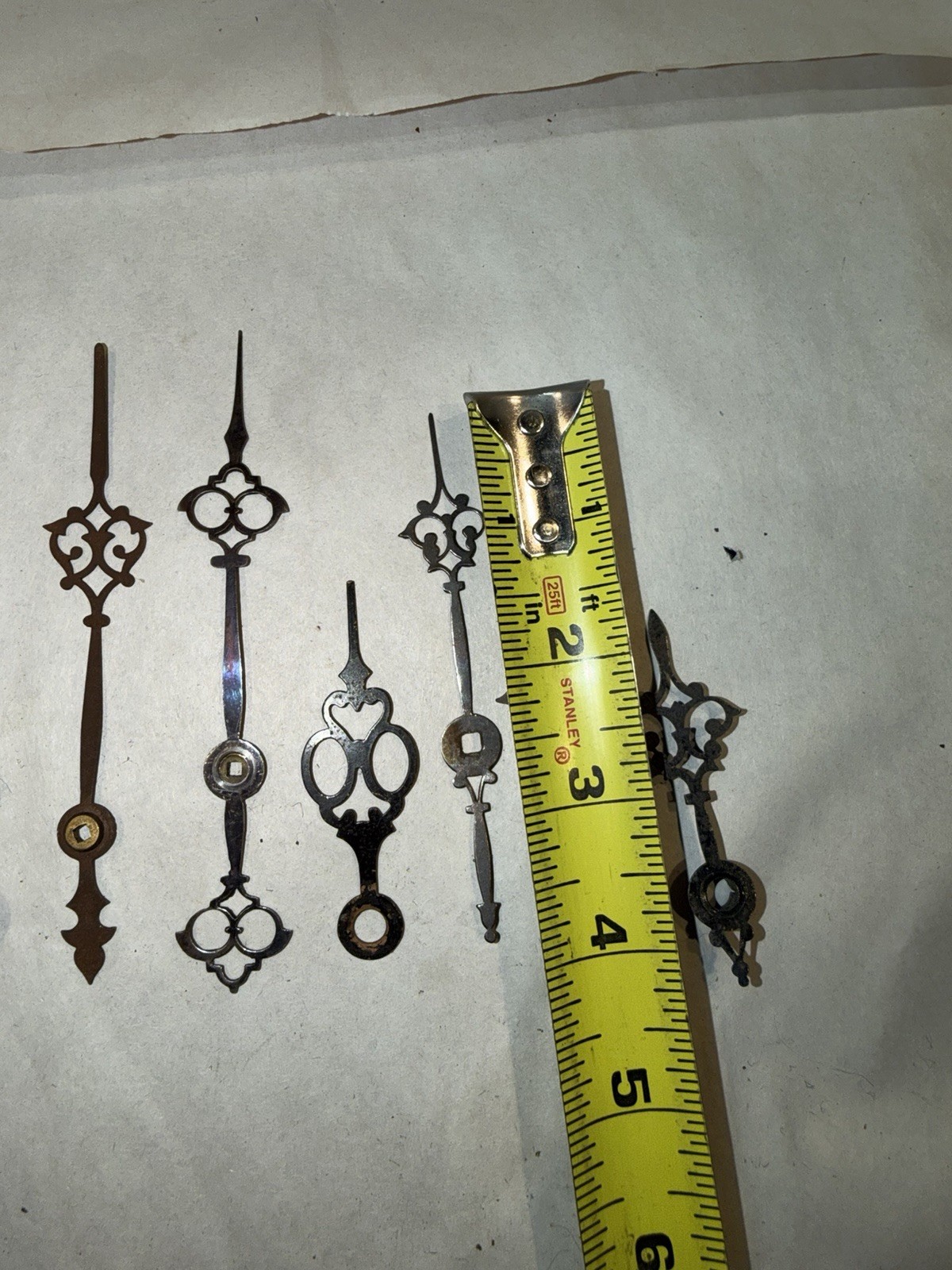 Lot Of Antique French Mantel Clock Hands Lot Of Antique French Mantel Clock Hands