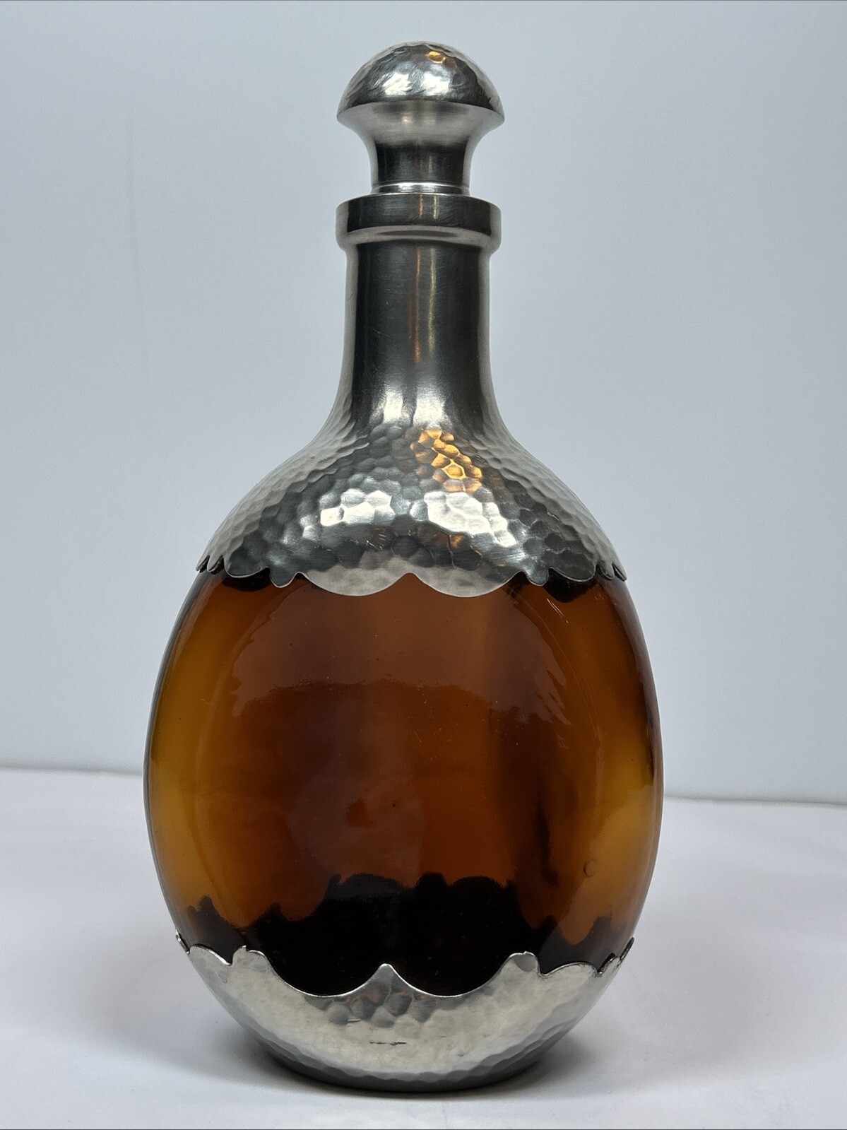 1930’s Royal Holland Pewter Glass Liqour Decanter Daalderop KDM Art Deco