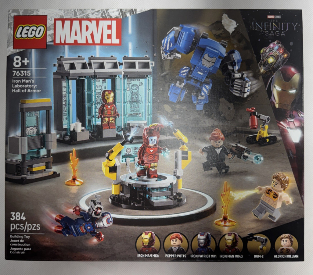 LEGO Marvel Iron Man\'s Laboratory: Hall of Armor 76315 - 384 Pcs - Brand New LEGO Marvel Iron Man\'s Laboratory: Hall of Armor 76315 - 384 Pcs - Brand New