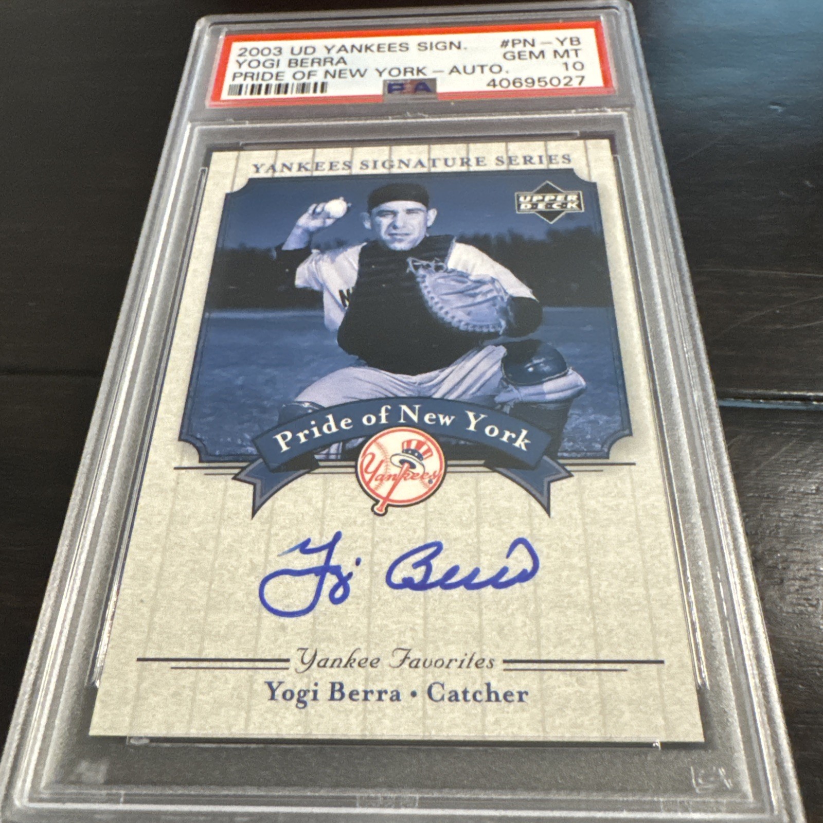 PSA 10 Yogi Berra 2003 UD YANKEES SIGNATURE AUTOGRAPH SP PRIDE OF NY HOF LOW POP PSA 10 Yogi Berra 2003 UD YANKEES SIGNATURE AUTOGRAPH SP PRIDE OF NY HOF LOW POP