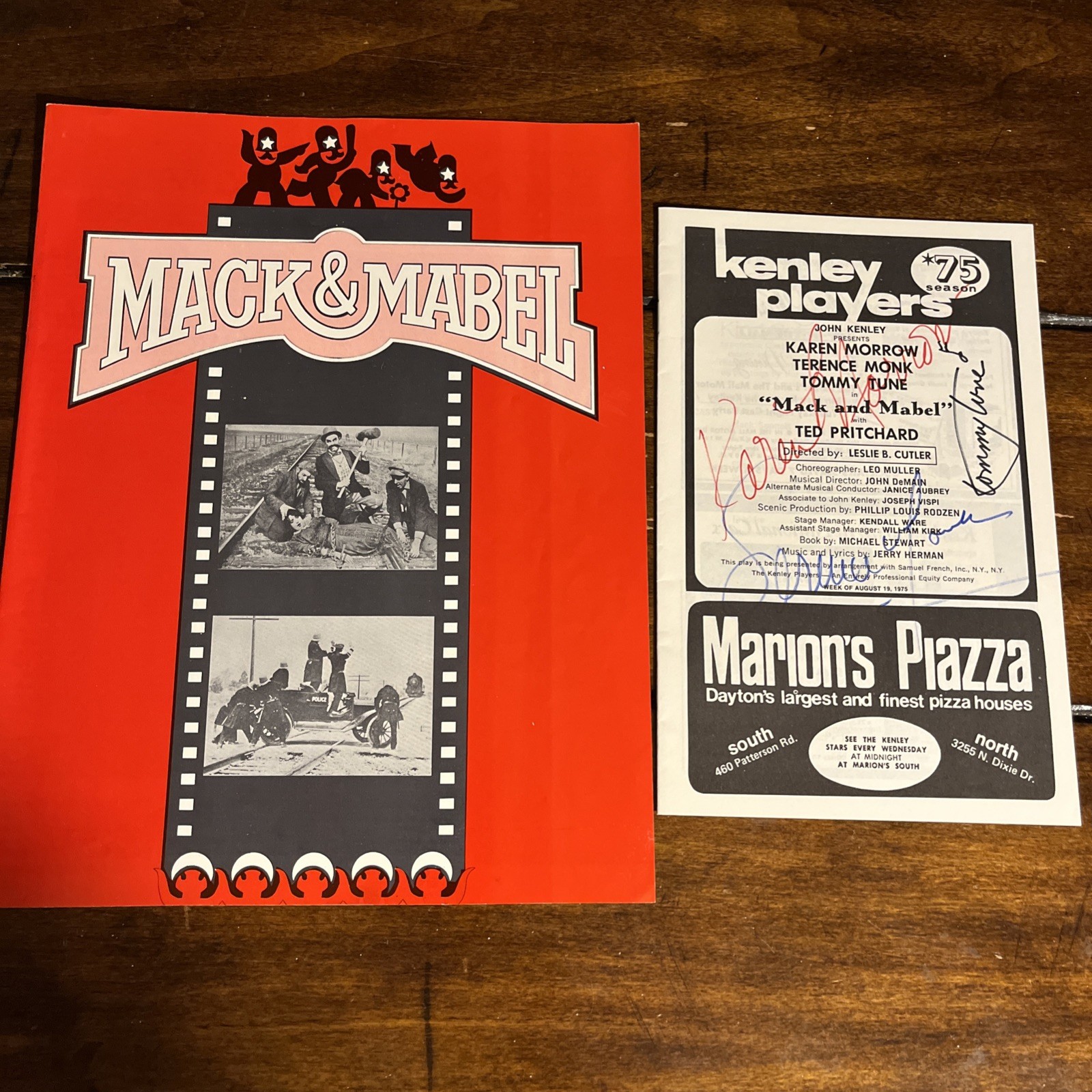 1975 Kenley Players Mack And Mabel Cast Program Signed Autographs By 3 Actors