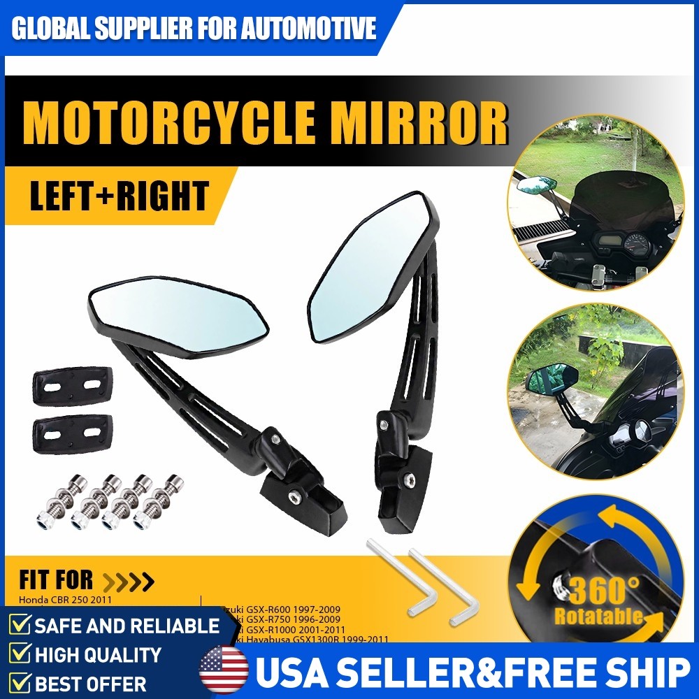 Motorcycle Mirror Racing Rearview Mirror For Honda CBR Kawasaki Ninja Convex