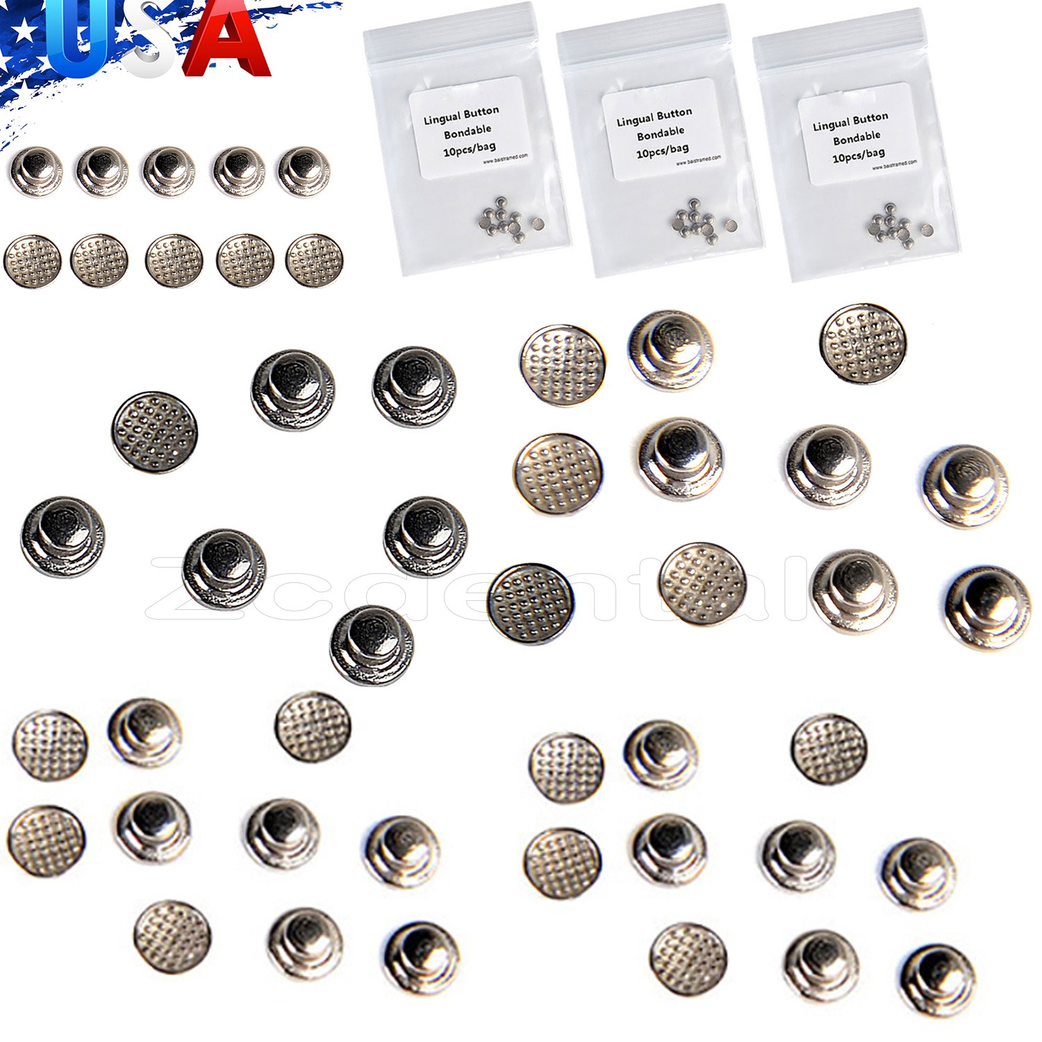 10pzas/Bolsa Botones linguales Dental ortodoncia para la base redonda enlazable 10pzas/Bolsa Botones linguales Dental ortodoncia para la base redonda enlazable