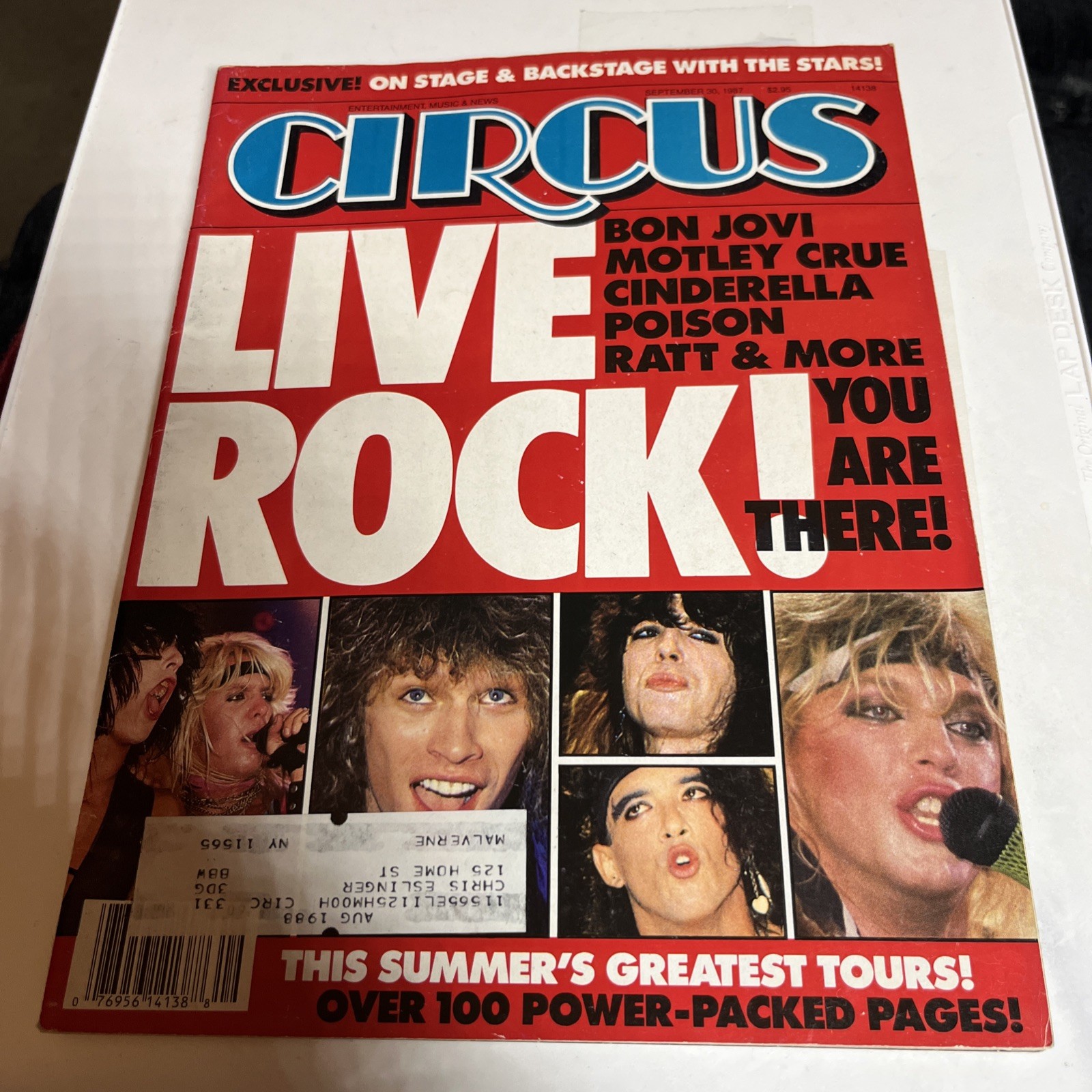 CIRCUS MAGAZINE Sept.30,1987 LIVE ROCK ,BON JOVI ,POISON,CINDERELLA 114 Pages CIRCUS MAGAZINE Sept.30,1987 LIVE ROCK ,BON JOVI ,POISON,CINDERELLA 114 Pages