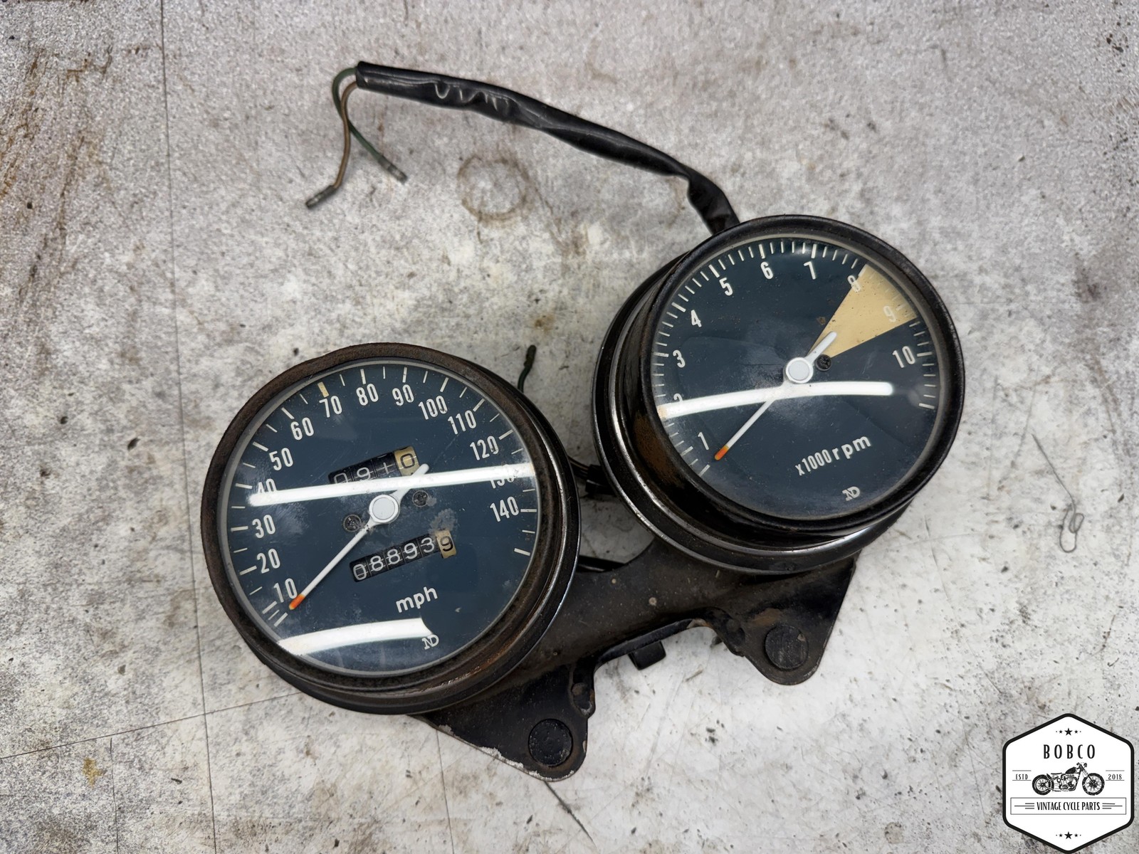 1973-76 Honda CB750 CB750K GAUGES METER SPEEDO TACH Q12-2027.AED
