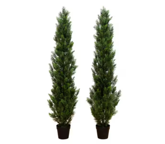 Nearly Natural 6 ft. Artificial Topiary Cedar Tree UV Resistant (Indoor/Outdoor)