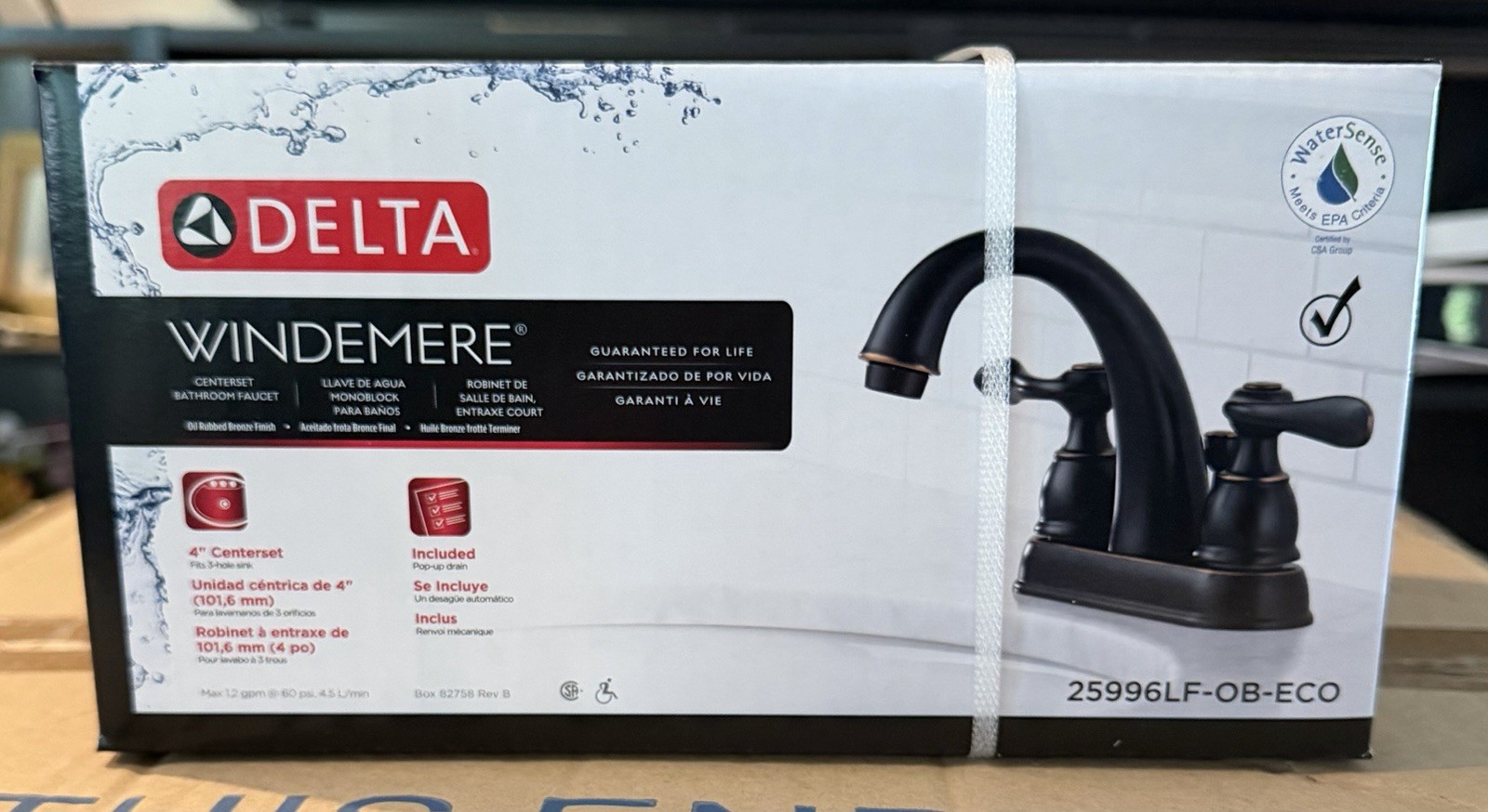 Delta Windemere Oil Rubbed Bronze Two Handle Lavatory Faucet Model 25996LF-OB-EC
