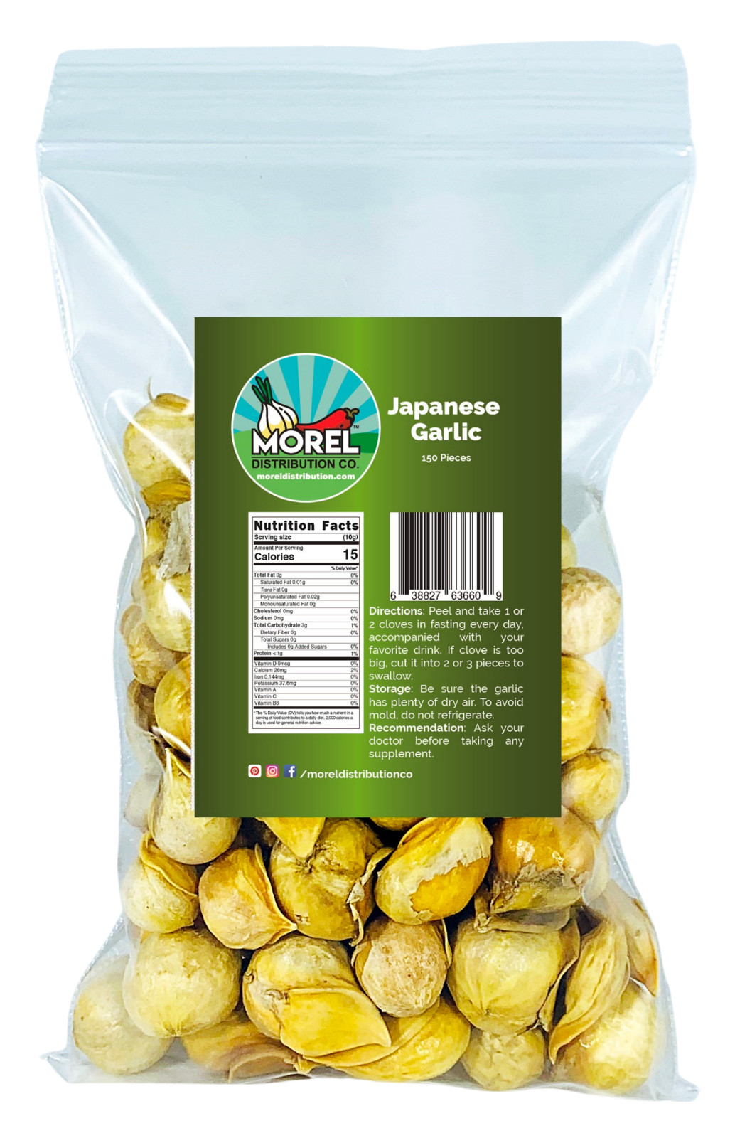 AJO JAPONES (JAPANESE GARLIC) 100% NATURAL 150-250-400 PER BAG