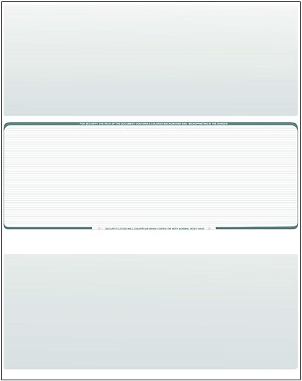 2500 Blank Check Stock Paper - Check in Middle - Green Pinstripe 2500 Blank Check Stock Paper - Check in Middle - Green Pinstripe