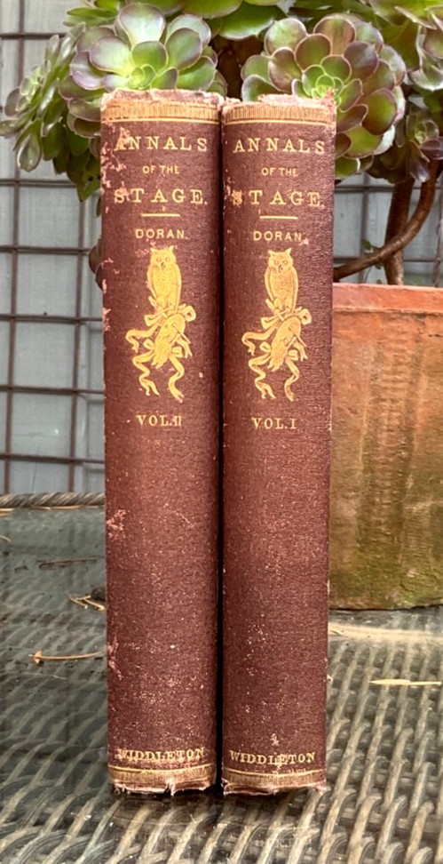 Antique book Annals Of The English Stage By Dr. Doran  2 Vol. Set 1865