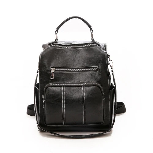 PU Leather Women’s Backpack - Trendy Pillow Bag, Casual & Stylish, Black